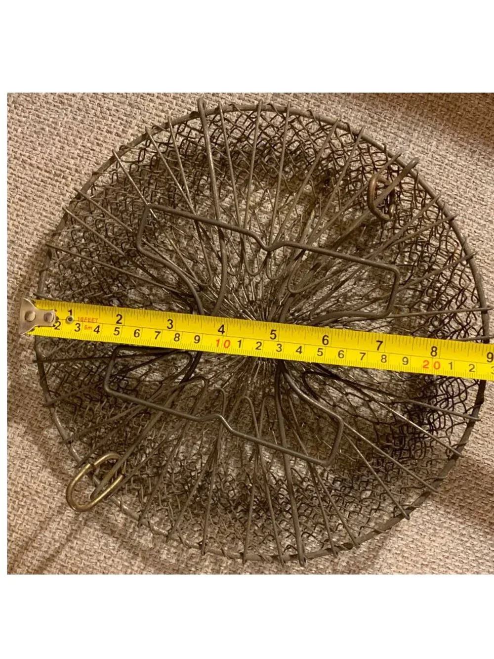 Vintage Farmhouse Collapsible Metal Wire Mesh Egg Basket